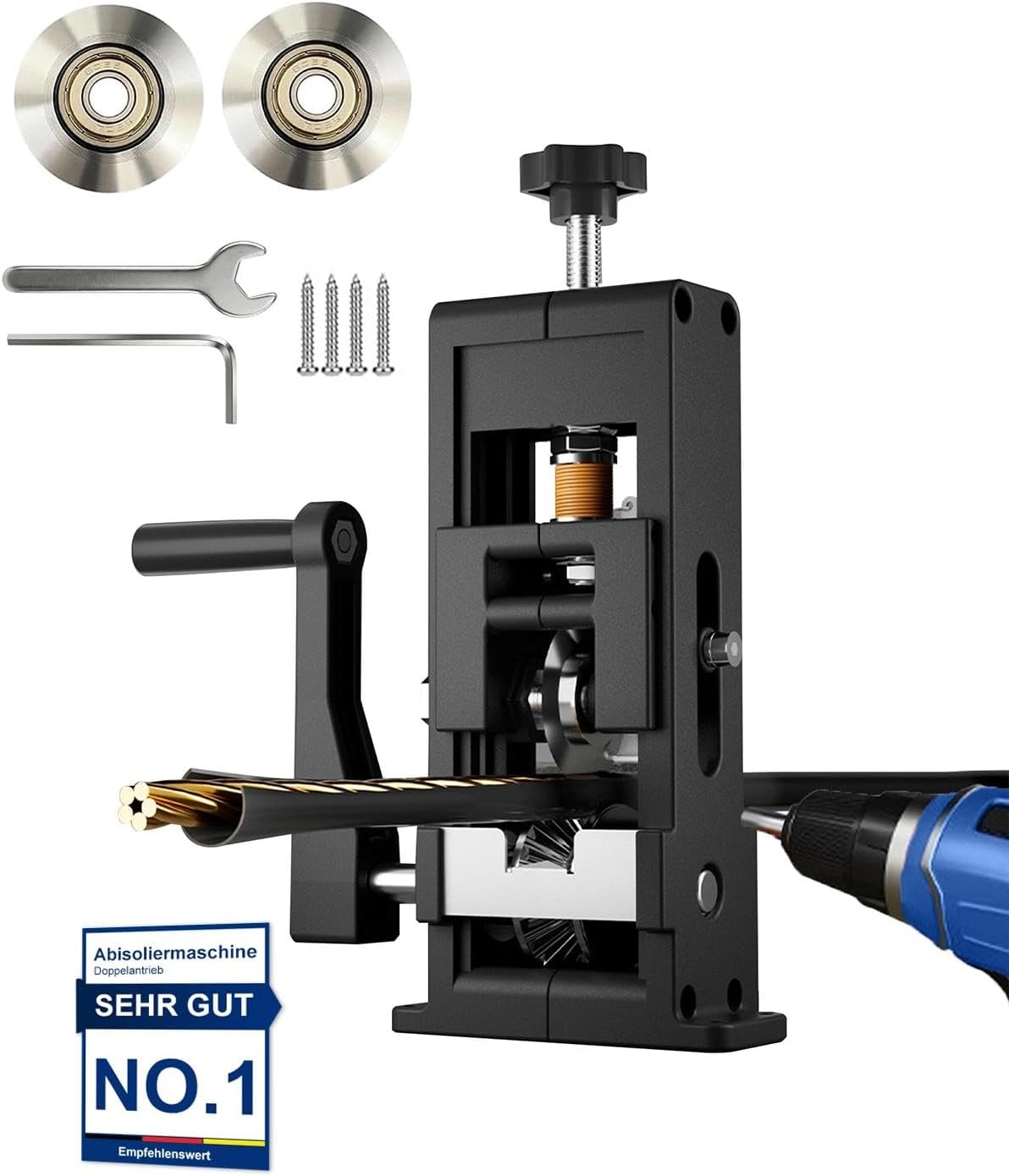 Kabelschälmaschine für 1–25 mm Kabel – Abisolierer Maschine mit Ersatzblatt