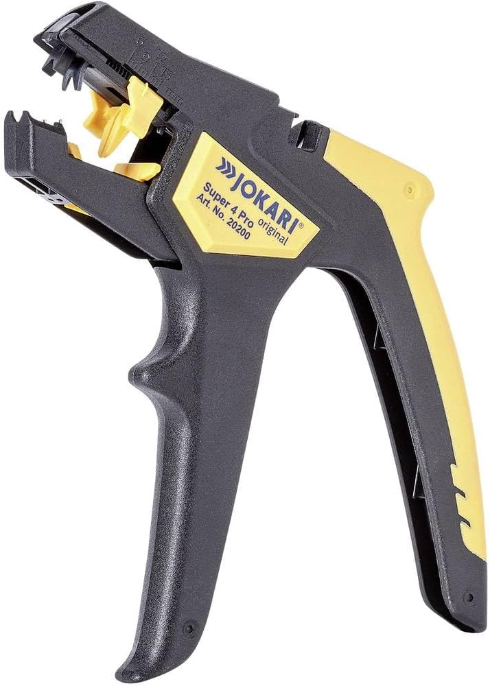 Jokari Abisolierzange Super 4 Pro (für Leiterquerschnitte von 0,2-6mm², Längenanschlag verstellbar 5-15 mm, Griff ergonomisch, Klingen auswechselbar) 460300