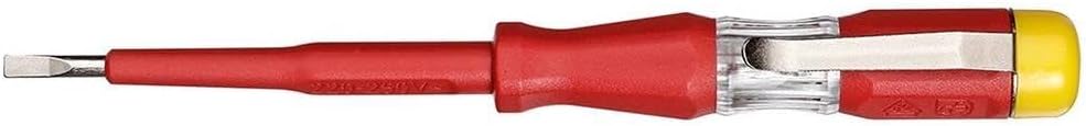 GEDORE Prüfschraubendreher für 220-250 Volt Wechselspannung, 3 mm Klingenbreite, Mit Metallclip und gelber Kappe