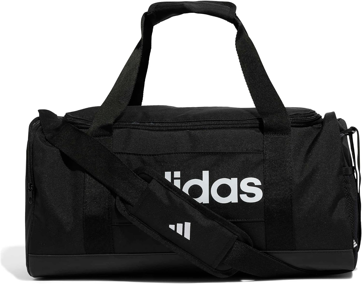 adidas Unisex Essentials Linear Duffel Bag Duffel Bag, Black/Black/White, S