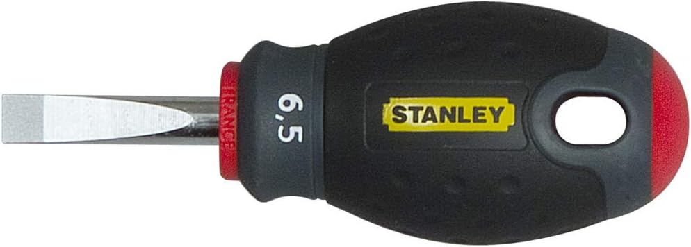 Stanley FatMax Schraubendreher Schlitz SL6.5, 30mm Klingenlänge, Chrom-Vanadium Stahl, ergonomischer SoftGrip, 0-65-404