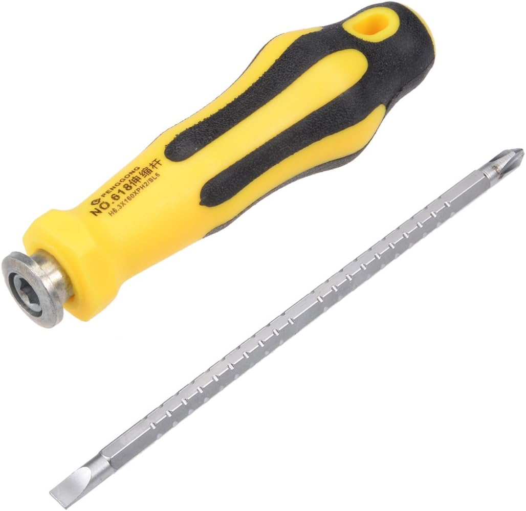 sourcingmap 2-in-1 Schraubendreher #2 (PH2) Phillips 6,3 mm Schlitzschraubendreher magnetisch