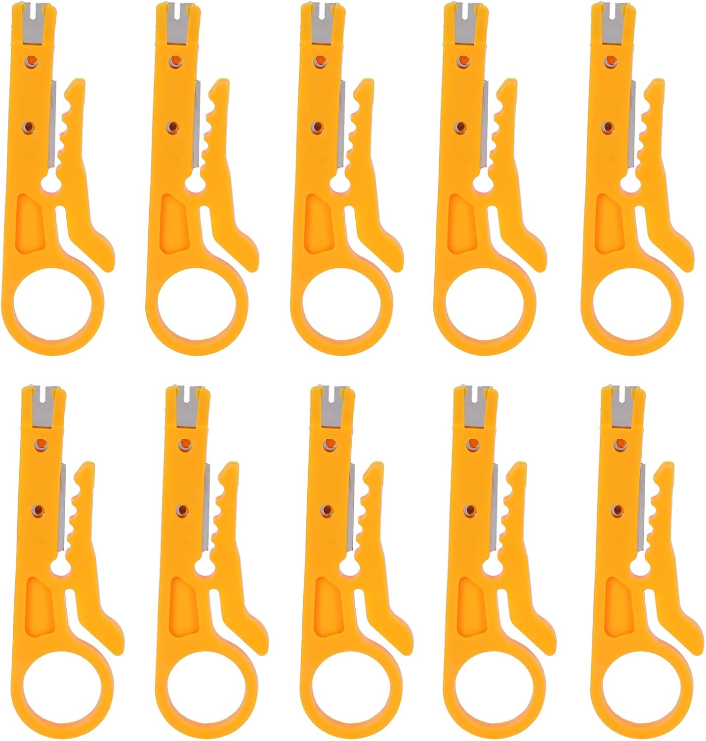 10Pcs Abisolierzangen, Mini-Abisolierzange Zum Crimpen für 5-6.2mm Kabel Mehrzweck-Abisolierzange für Elektriker Gelb