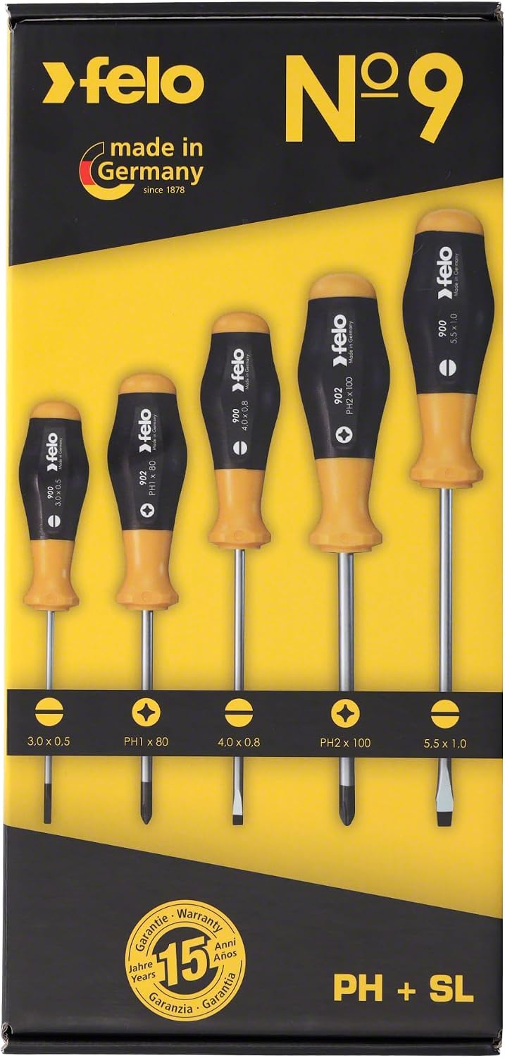 Felo Serie 9 Schraubendreher-Set PH mit 2K-Griff, 5-teilig