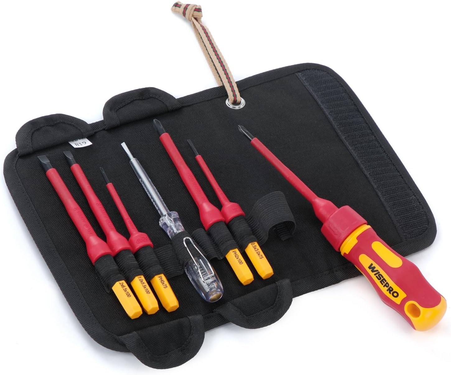 7 tlg VDE Isolierter Schraubendreher Magnetische, 1000 V Schraubendreher Set mit Wechselklingen-Satz - 3 PH& 3 PZ - mit Spannungsprüfer, für Elektriker
