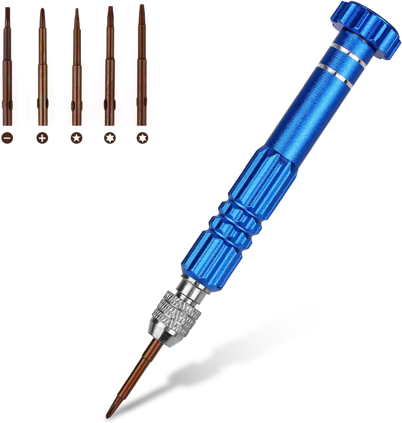 5 in 1 Mini Schraubendreher Set Feinmechaniker Schraubendreher 5-in-1 Schraubenzieher Multifunktionaler Feinschraubendreher für Elektronik Phone Laptop Computer Uhr Brillen Schmuck, Blau