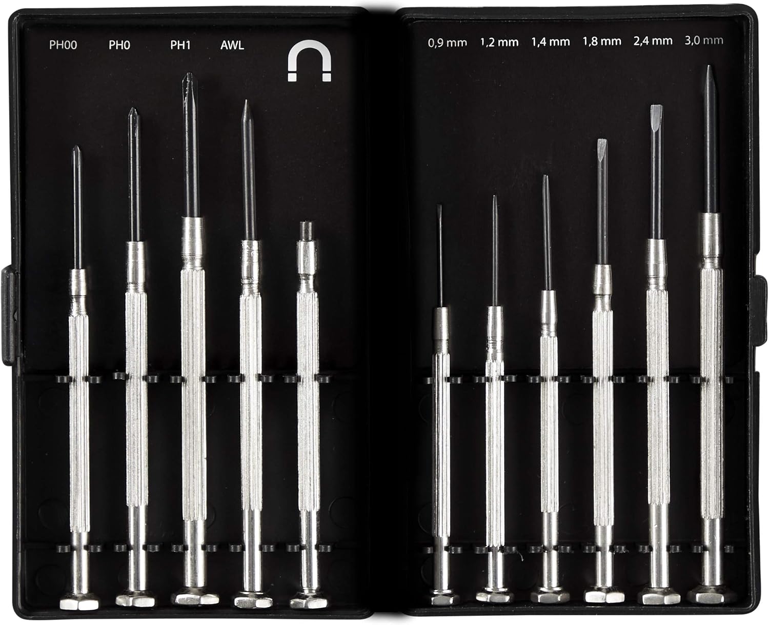 Feinmechaniker Schraubendreher Set mit drehbaren Köpfen, Mini Schraubendrehersatz 11 teilig für Elektronik, Uhrmacherwerkzeug, Modellbau, Laptop, Handy, Brillen