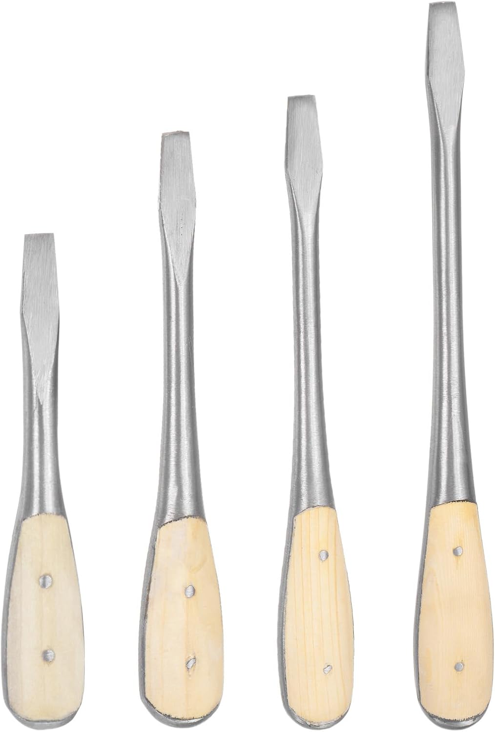 QUARKZMAN 4Stück Schlitzschraubendreher SL6 SL8 SL10 SL12 Mit Holzgriff