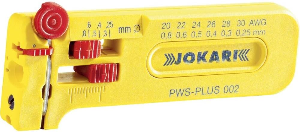 JOKARI Mini-Präzisions-Abisolierwerkzeug PWS-Plus 002 zum Entmanteln von Leitern und Litzen AWG 30 bis 20/0,25-0,80 mm Ø