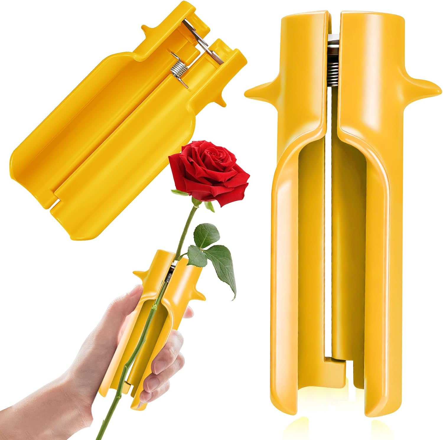 Rosendornen-Stripper-Werkzeug, Blumenreiniger, Dornenentferner, Blatt-Stripper-Werkzeug, Gelb, Blumenarrangements, mühelose neue Upgrades, professioneller Florist für Zuhause, Blumenladen, Hochzeit