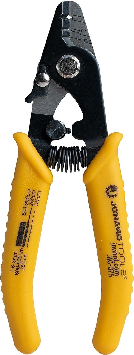 Jonard Tools JIC-375 Glasfaser-Abisolierzange mit 3 Löchern, TPR-Griff, 15,2 cm Länge