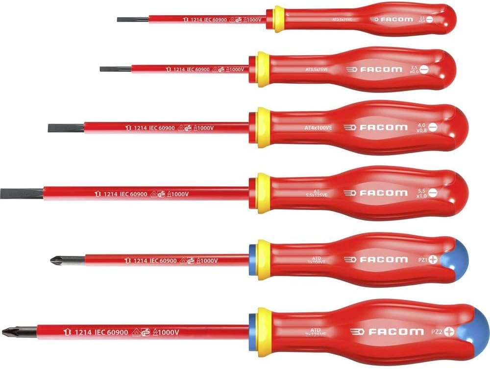 Facom Schraubendreher-Modul, Schwarz, Rot, 8 Stück