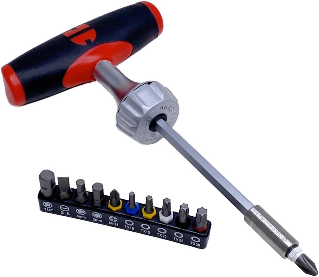 Würth Zebra T-Griff Ratschen Schraubendreher 1/4 Zoll 40NM inkl. Bits 12 Teile TX PH Schlitz Kreuzschlitz Schraubenzieher mit Ratschenfunktion 061363040