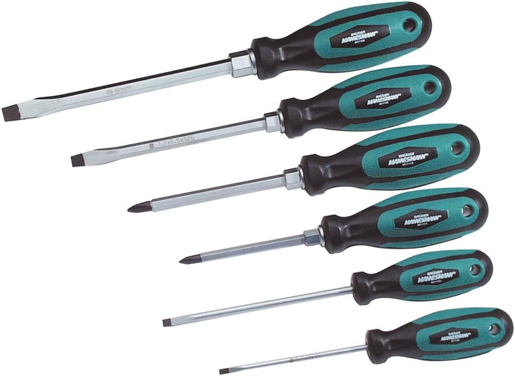 Brüder Mannesmann Schraubendreher- und Bit-Set 37-tlg., ergonomischer Zweikomponentengriff, Chrom-Vanadium-Stahl, vielseitig für Haushalt, Werkstatt und Reparaturen | M11415