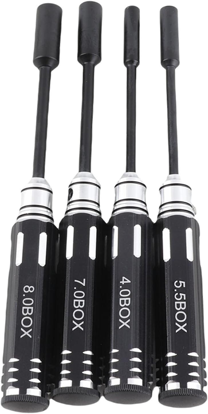 Sechskant Steckschlüssel, Set 4.0MM, 5.5MM, 7.0MM, 8.0MM, Profiwerkzeug für Modelbau, Hobby, Kleinbau, RC Autos, Modellflugzeuge, Drohnen, Modelleisenbahn, Robotik Kits