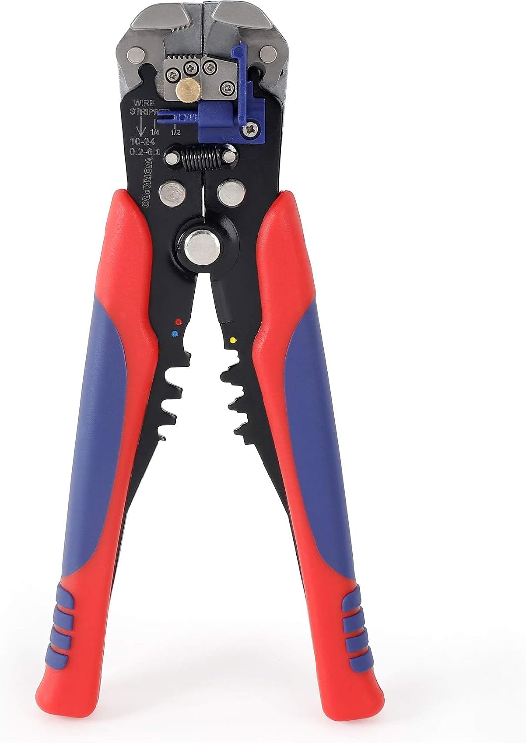 WORKPRO Abisolierzange 200mm Automatisch, Selbsteinstellende Crimpzange, Drahtschneider, Multitool zum Abisolieren für Kabel von 24-10 AWG (0,2-6mm²)