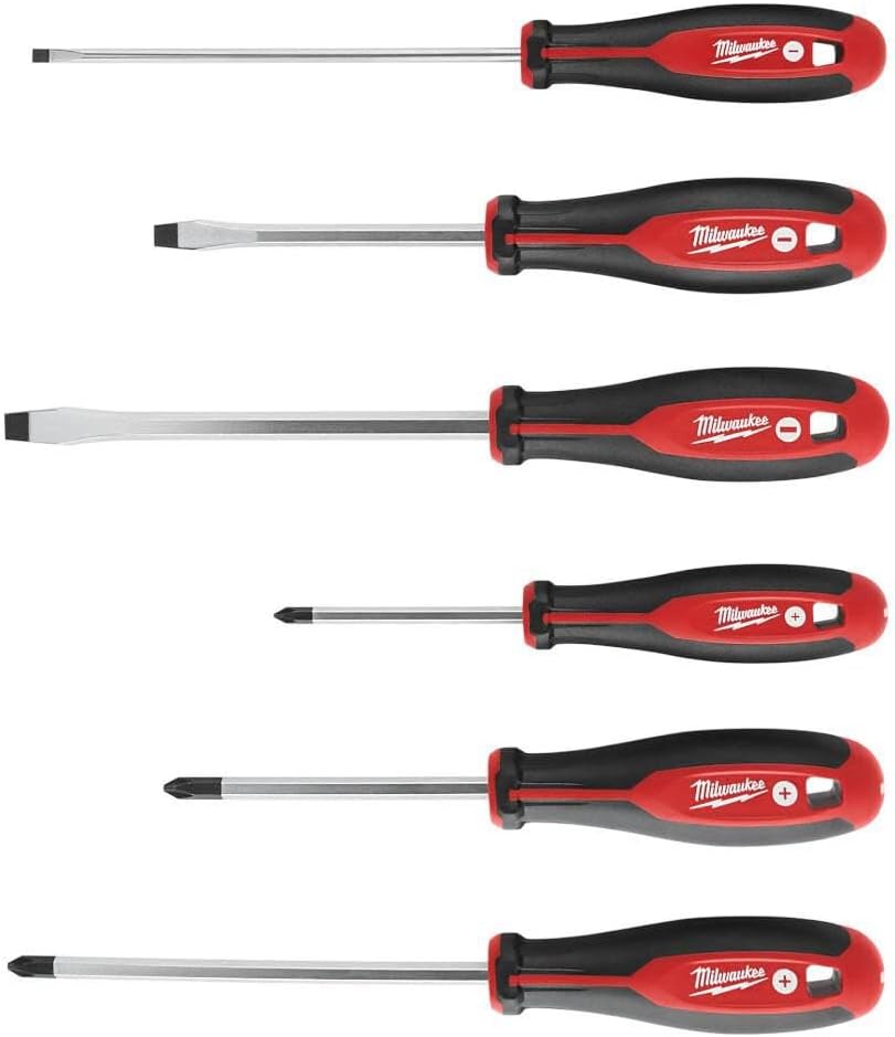 Milwaukee 48-22-2706 Kreuzschlitzschraubendreher-Set mit magnetischen Spitzen und Trilob-Griffen, 6-teilig