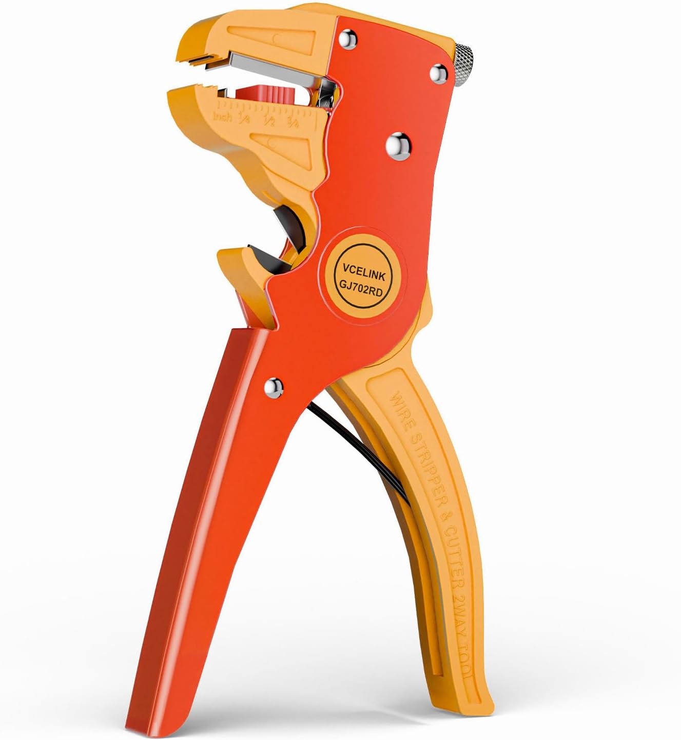 VCELINK Abisolierzange Automatische mit Seitenschneider, Rot/Orange