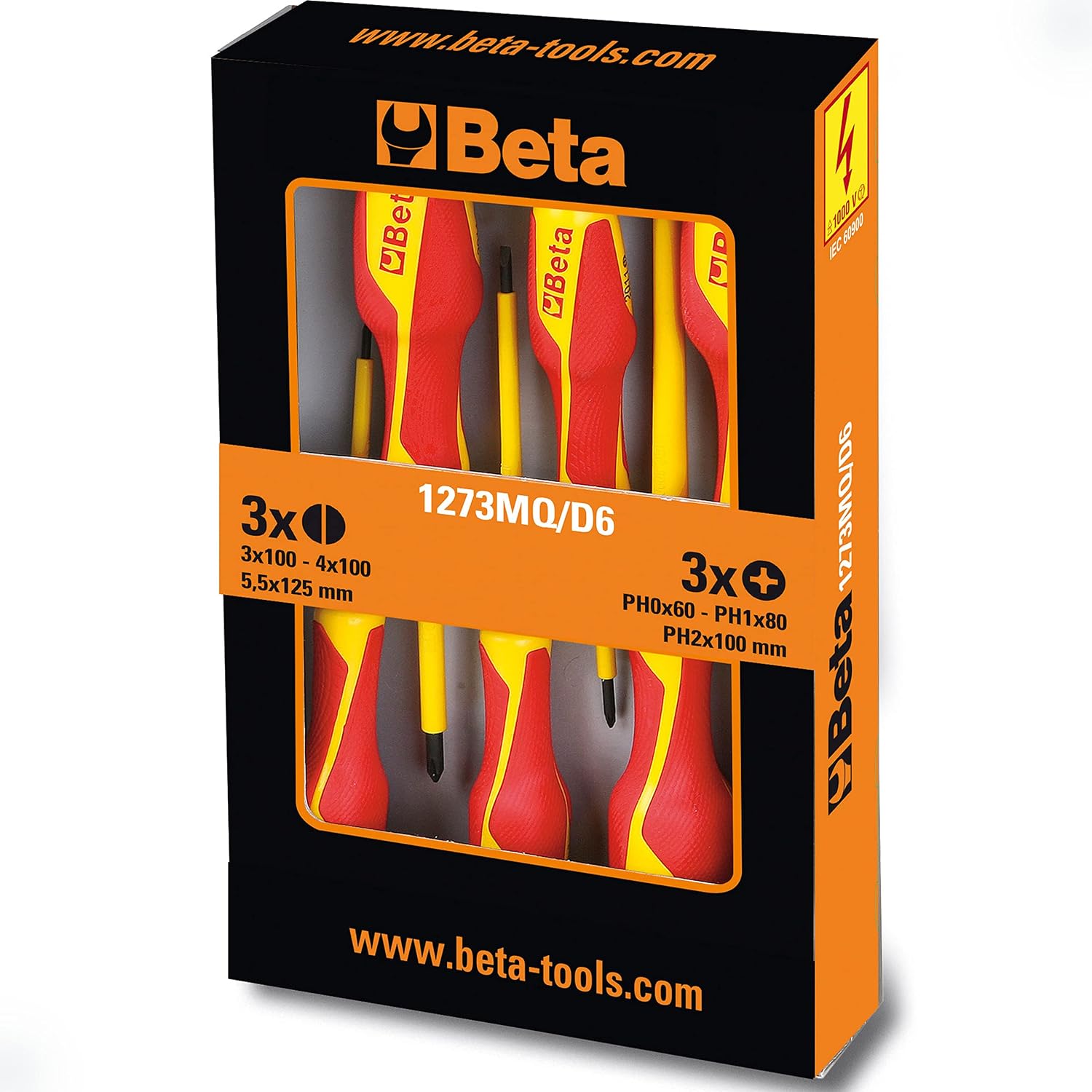 Beta 1273MQ/D6 - Schraubendrehersatz, 6 teilig (Art. 1274MQ, 1272MQ)