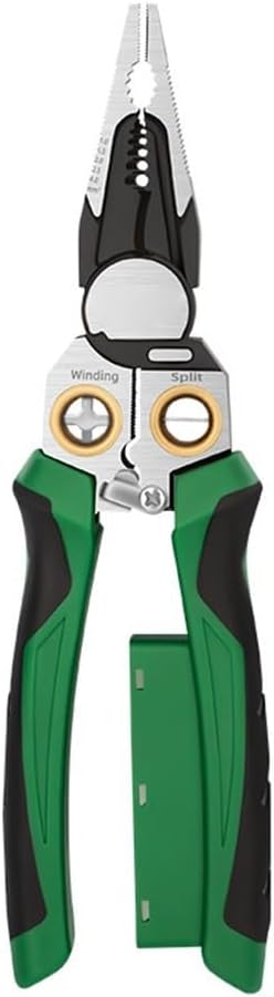 8-in-1 Elektrische Abisolierzange und Crimpzange mit eingebautem Spannungsprüfer Hartstahlkonstruktion, ergonomischer Komfortgriff für Elektriker und DIY-Projekte, geeignet für verschiedene