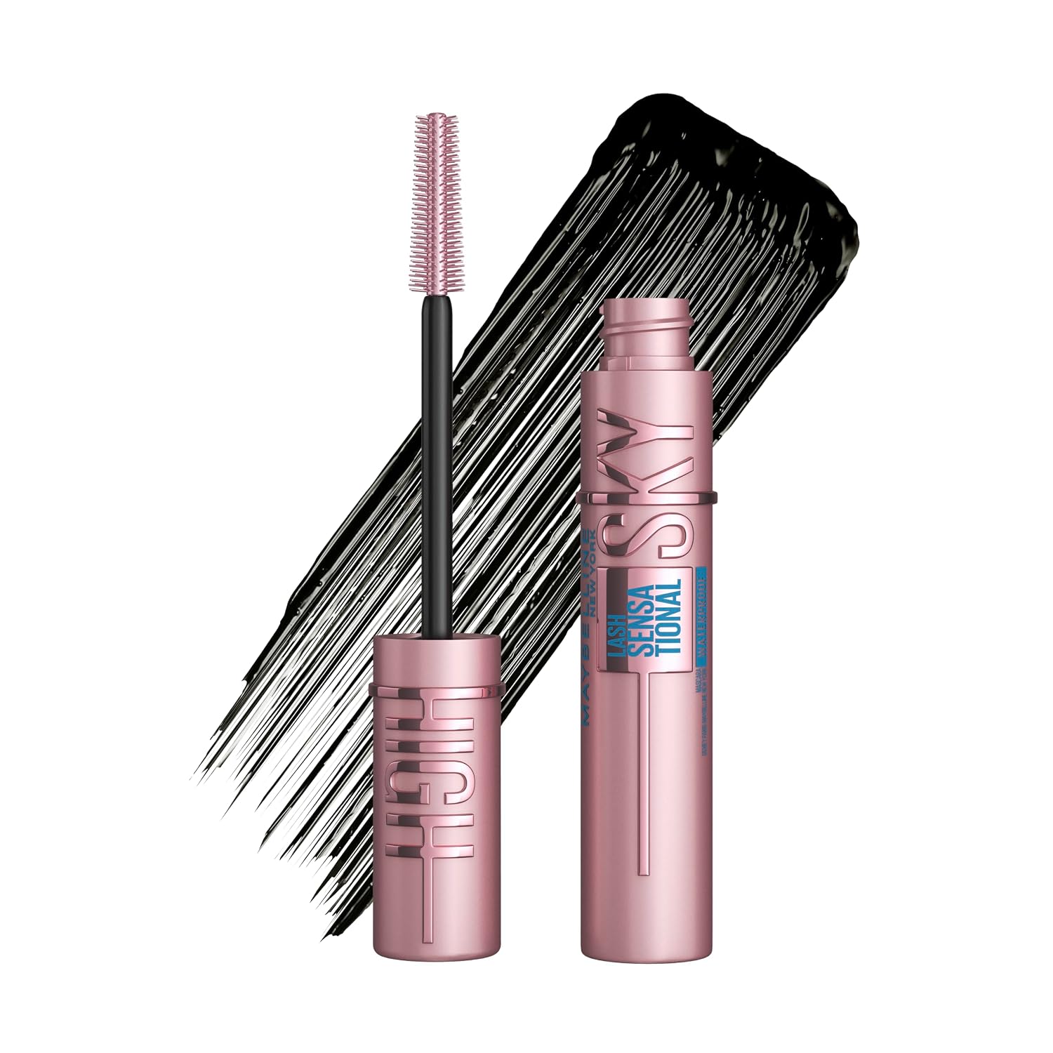 Maybelline New York Sky High Mascara für extreme Länge & volles Volumen, Tower Flex Bürste für Definition bis in die Spitzen, Formel mit Bambusextrakt, Schwarz (Very Black)
