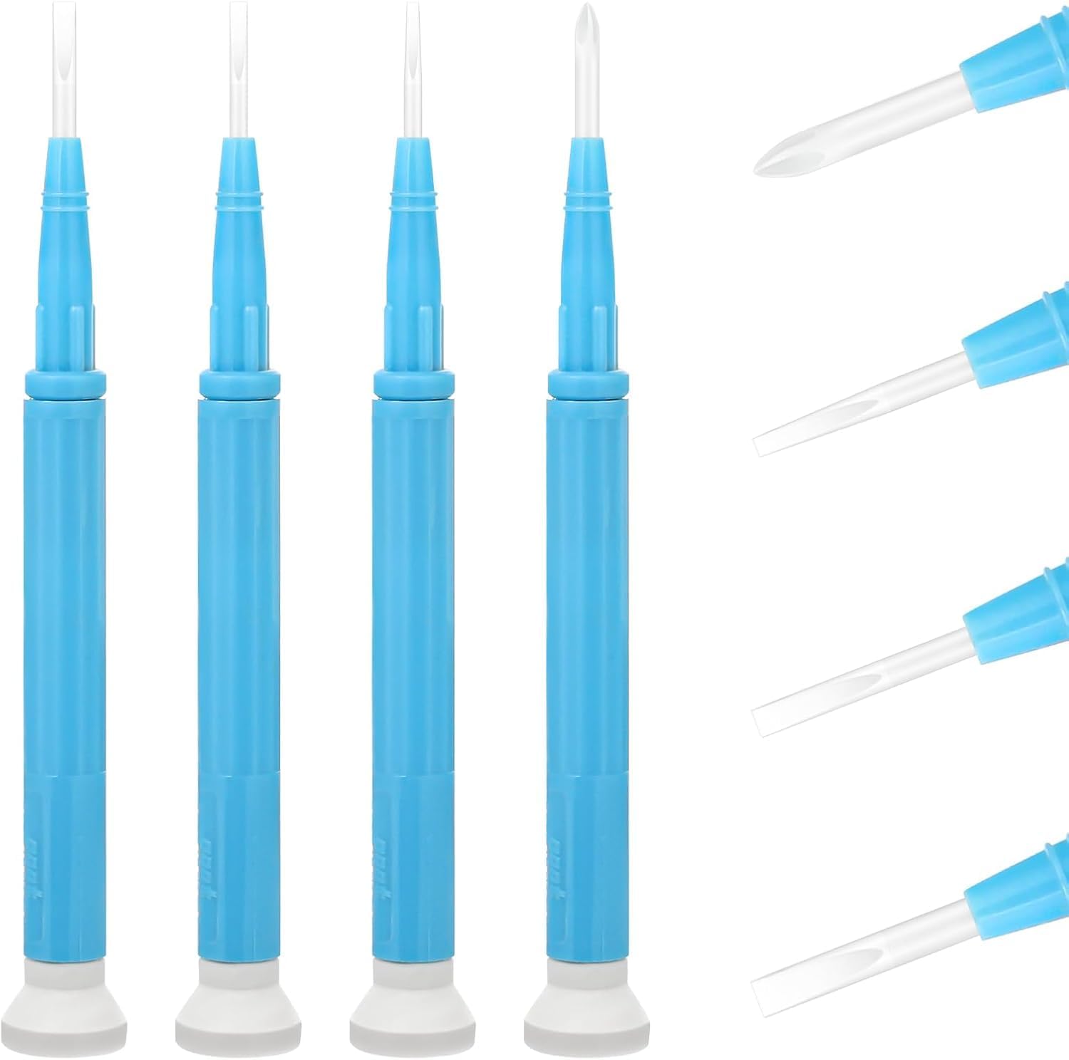 Keramik Schraubendreher, 4 Stück Antistatischer Schraubendreher, 1,3 mm/1,8 mm/2 mm/2,6 mm Bitschlitz Kreuzschlitz Schraubendreher Set, Nicht Leitfähig, Nicht Magnetisch