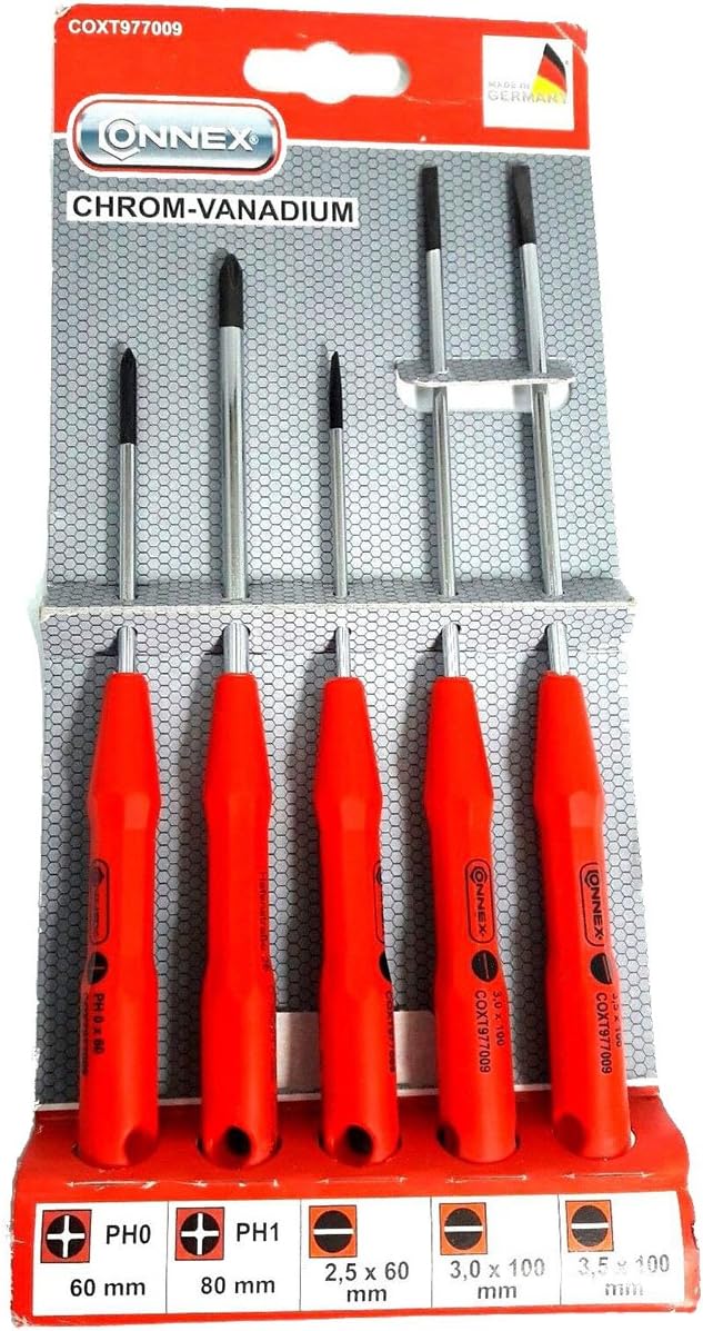 Connex COXT977009 Feinmechaniker-Schraubendreher-Satz, lang, 5-teilig