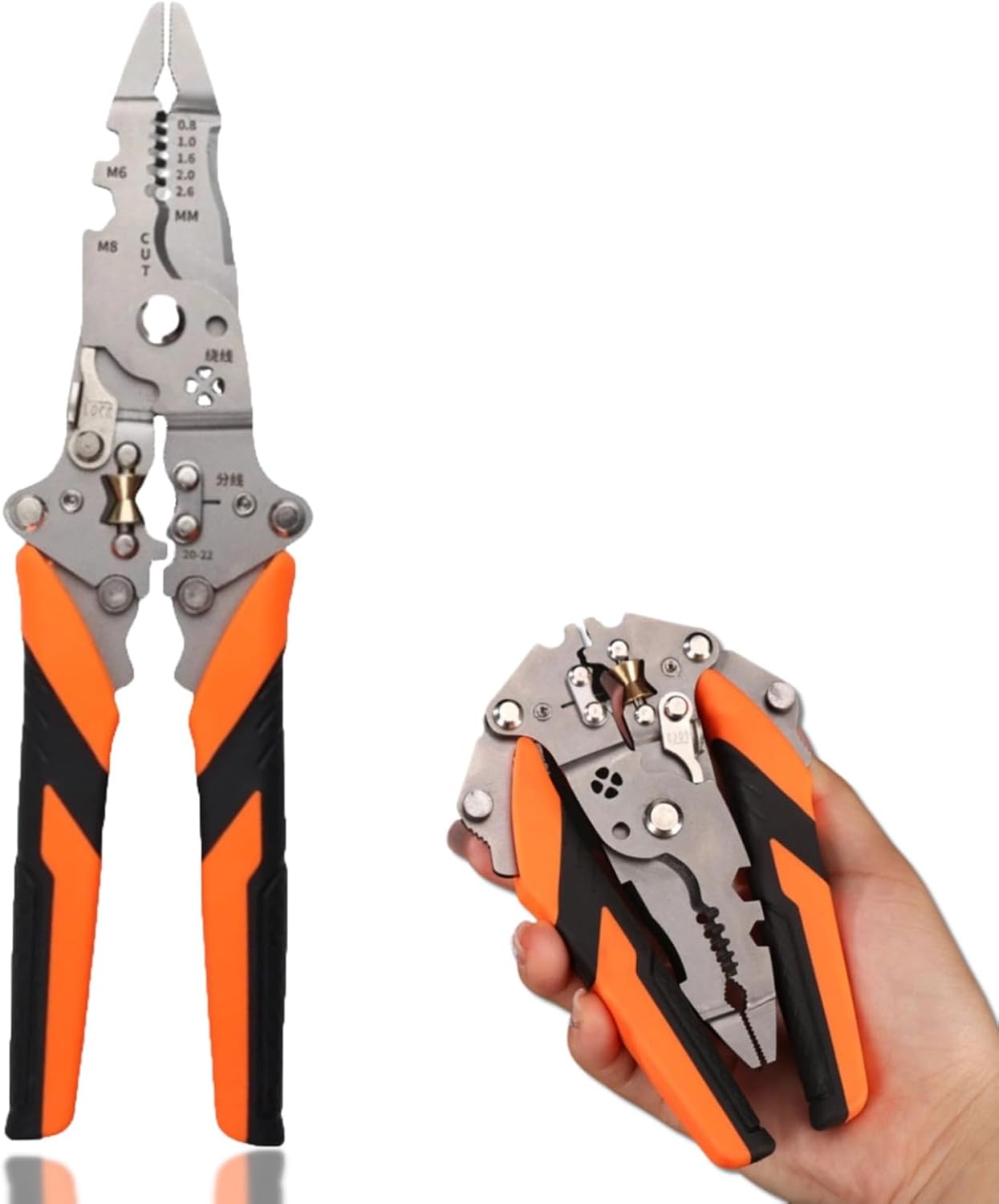 14-in-1 Multifunctional Abisolierzange Kabel Abisolierer Cable Scissors Universell Elektriker Werkzeug for Cutting and Breaking Wires, Stripping, Winding, Split
