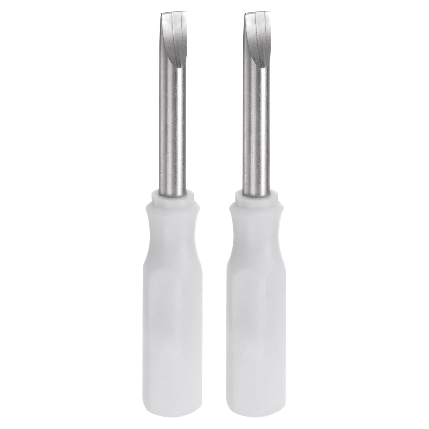 QUARKZMAN 2 Stück SL3.0 Mini Schlitzschraubendreher Set Kleine Schraubenzieher Set 3mm Magnetisch Schlitzkopf 45mm Länge Feinmechaniker Schraubendreher Set für Reparatur Werkzeug Set, Weiß