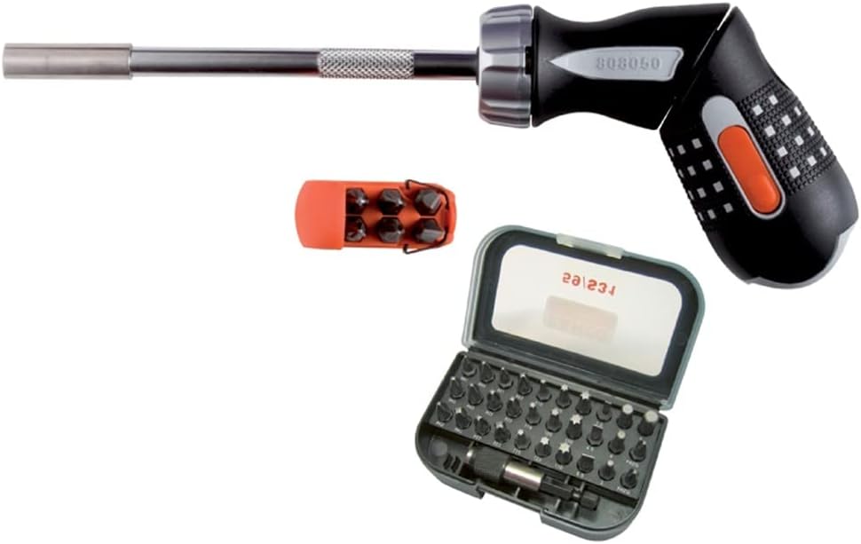 Bahco 808050P-59/S31 Bit-Ratschen-Schraubendreher-Set mit Pistolengriff 32-teilig