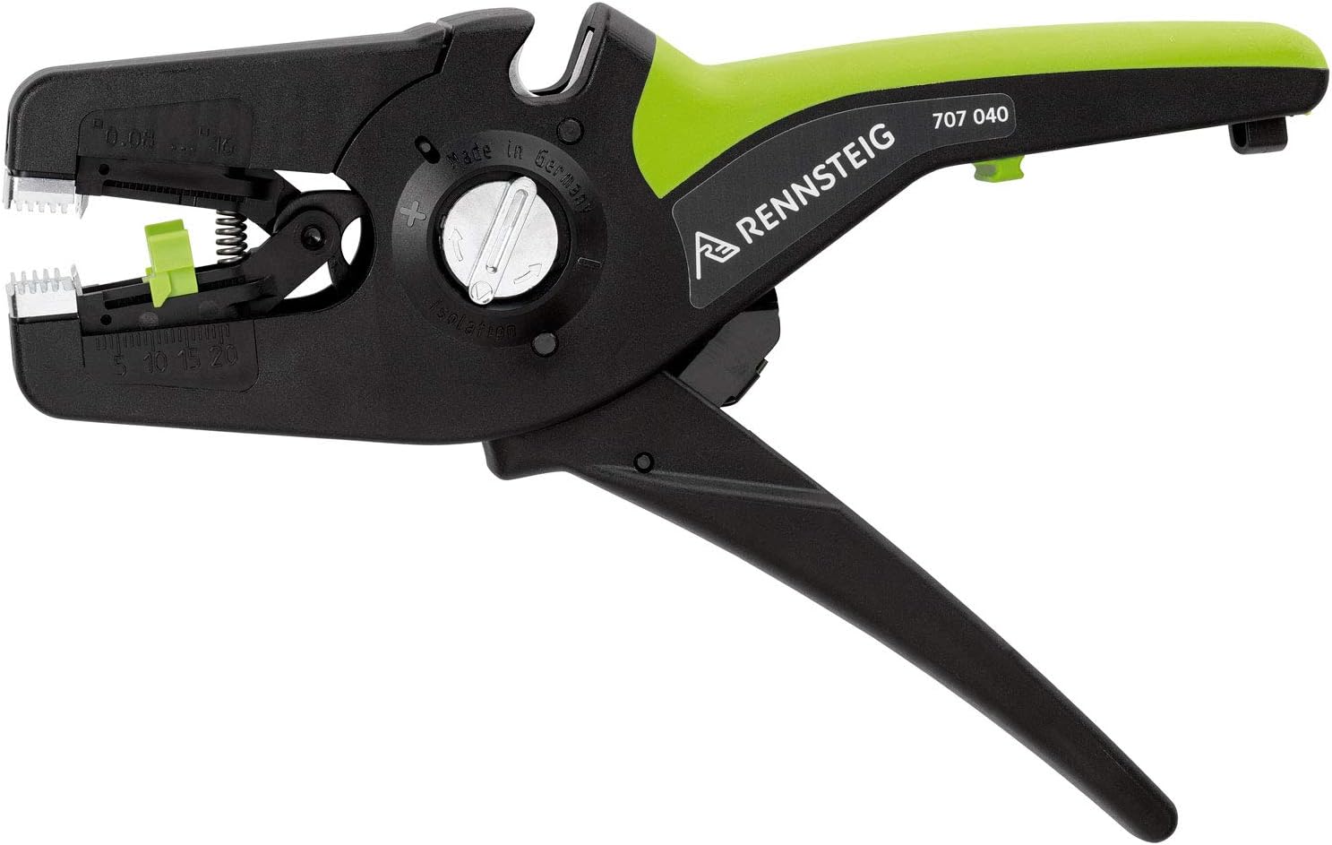 Rennsteig Abisolierzange MultiStrip 16 (für Querschnitte im Bereich 0,08 mm² bis 16 mm², mit integriertem Kabelschneider, mit zwei-Komponenten-Griff, Werkzeug) 707 040