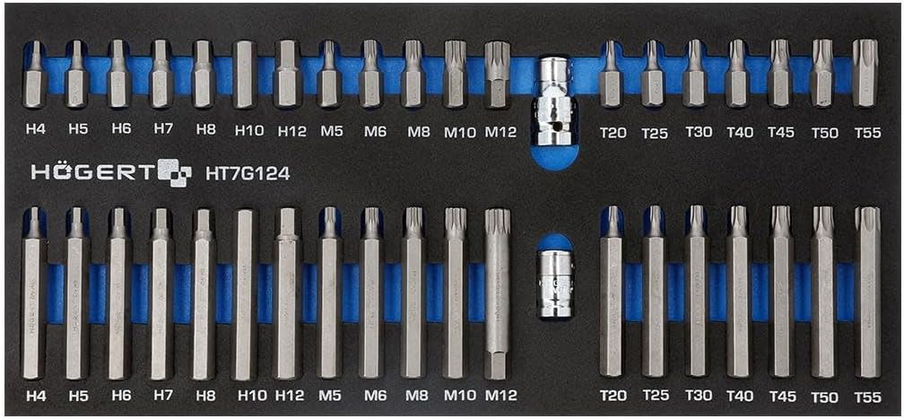 Högert Technik, 40er-Set Schraubendreher-Bits, EVA-Einsatz, HT7G124