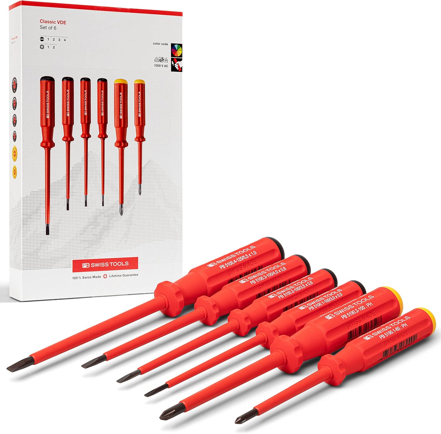 PB Swiss Tools PH Schlitz VDE Elektriker Schraubenzieher Set, 5542.CBB