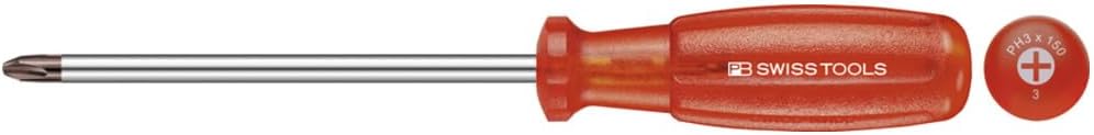 PB Swiss Tools Schraubendreher, für Phillips, mit "Multicraft"-Kraftheft, Kreuzschlitzgröße 2