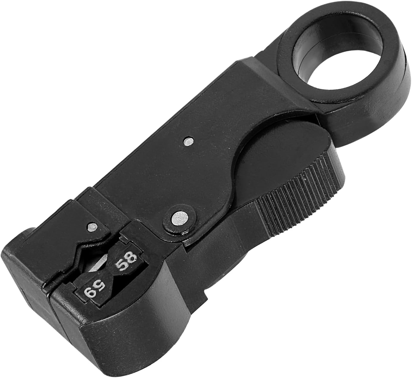 QUARKZMAN Rotierendes Koax Koaxial Kabel Abisolierzange Werkzeug für RG58/59/62/3C/4C Draht Abisolierzange Netzwerk Werkzeug Draht Zange Crimper 1 Schwarz