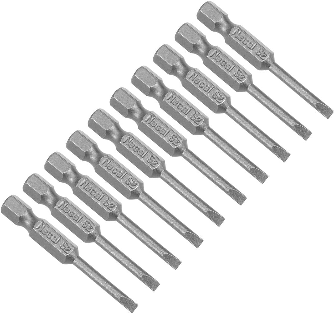 sourcing map 10 Stücke 1/4 "Sechskant Schaft 50mm Länge Magnetische SL3 Schraubendreher Bits