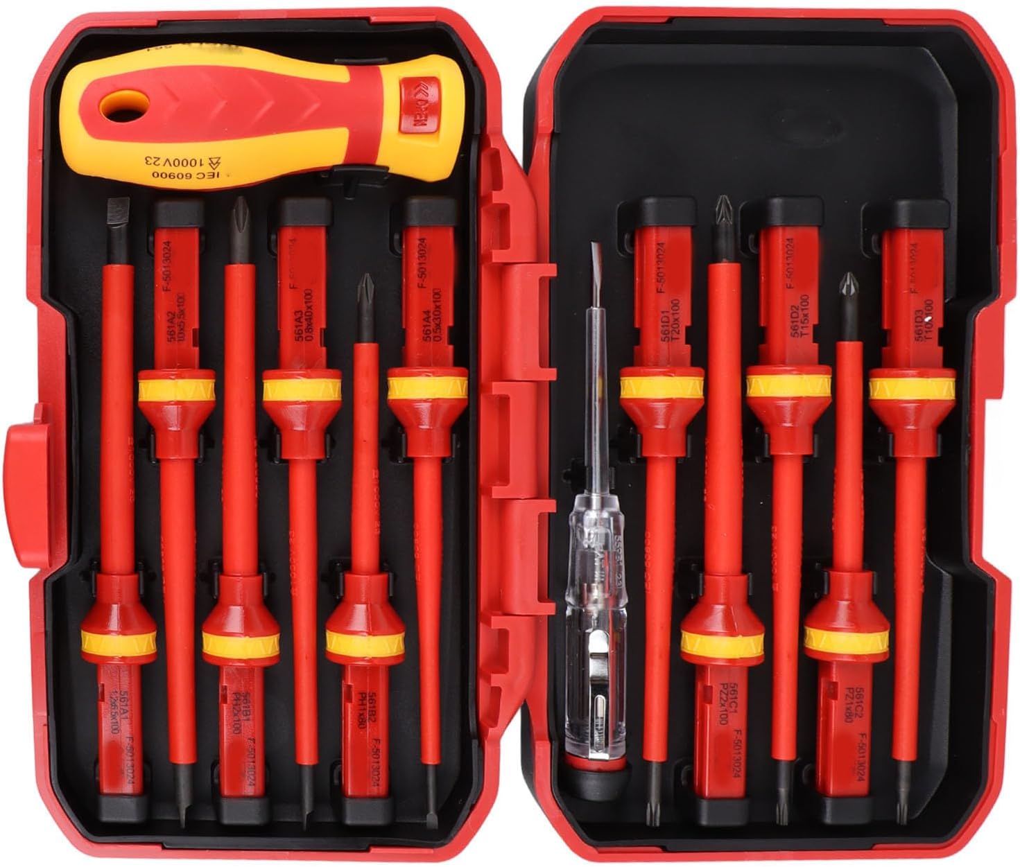 TOPINCN Isolierte Elektriker Schraubendreher -Set, Schlitz- und Quadratfahrer -Kit, Schraubendreher -Kits, Elektriker -Werkzeuge mit Griff für die Reparatur von Home DIY Automotive