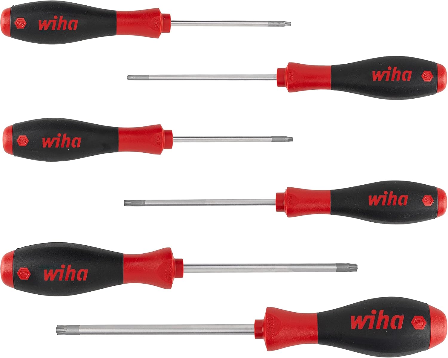 Wiha Schraubendreher Set SoftFinish® (24506) 6 tlg. I Schraubenzieher Satz für Alltag, Handwerk, Industrie I Schraubwerkzeug TORX® mit Loch