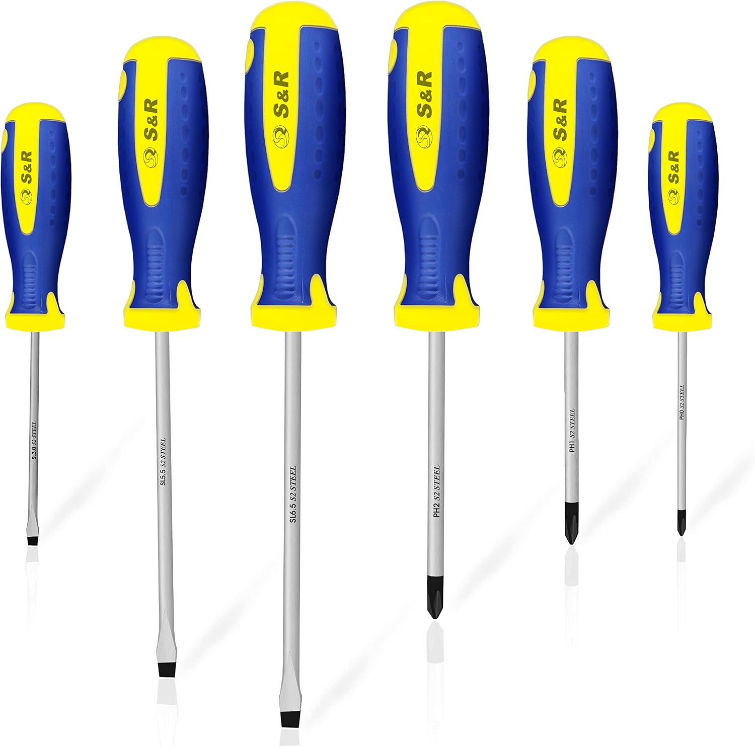 S&R Schraubendreher Set 7-tlg – VDE Schraubenzieher Set für Elektro & Elektriker | Screwdriver Set, Elektro Schraubendreher, Kreuzschlitzschraubendreher & Schlitz (SL/PH) Schraubendrehersatz