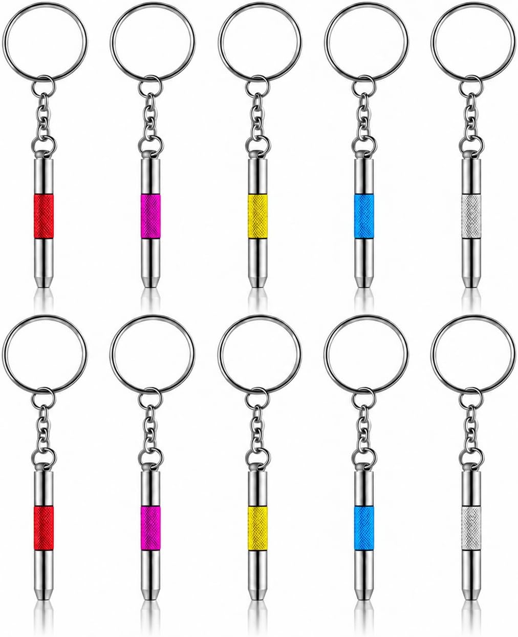 10 PCS Mini Brillen Schraubendreher, 3 in 1 Edelstahl Screwdriver Brillen Reparatur Set, Mit Schlüsselring, Kompaktes Präzisionswerkzeug Für Uhren, Smartphones, Kameras Und Kleine Haushaltsgeräte