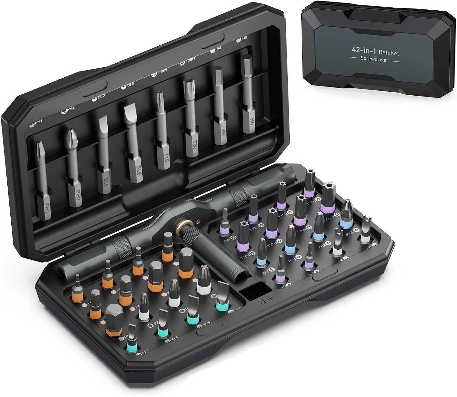 Ratschen Schraubendreher Set, 24 in 1 Magnetisch Schraubendreher Set, Manueller DIY abnehmbarem Ratschengriff, Tragbares Reparaturwerkzeug-Set für Fahrradwerkzeuge, Möbelmontage