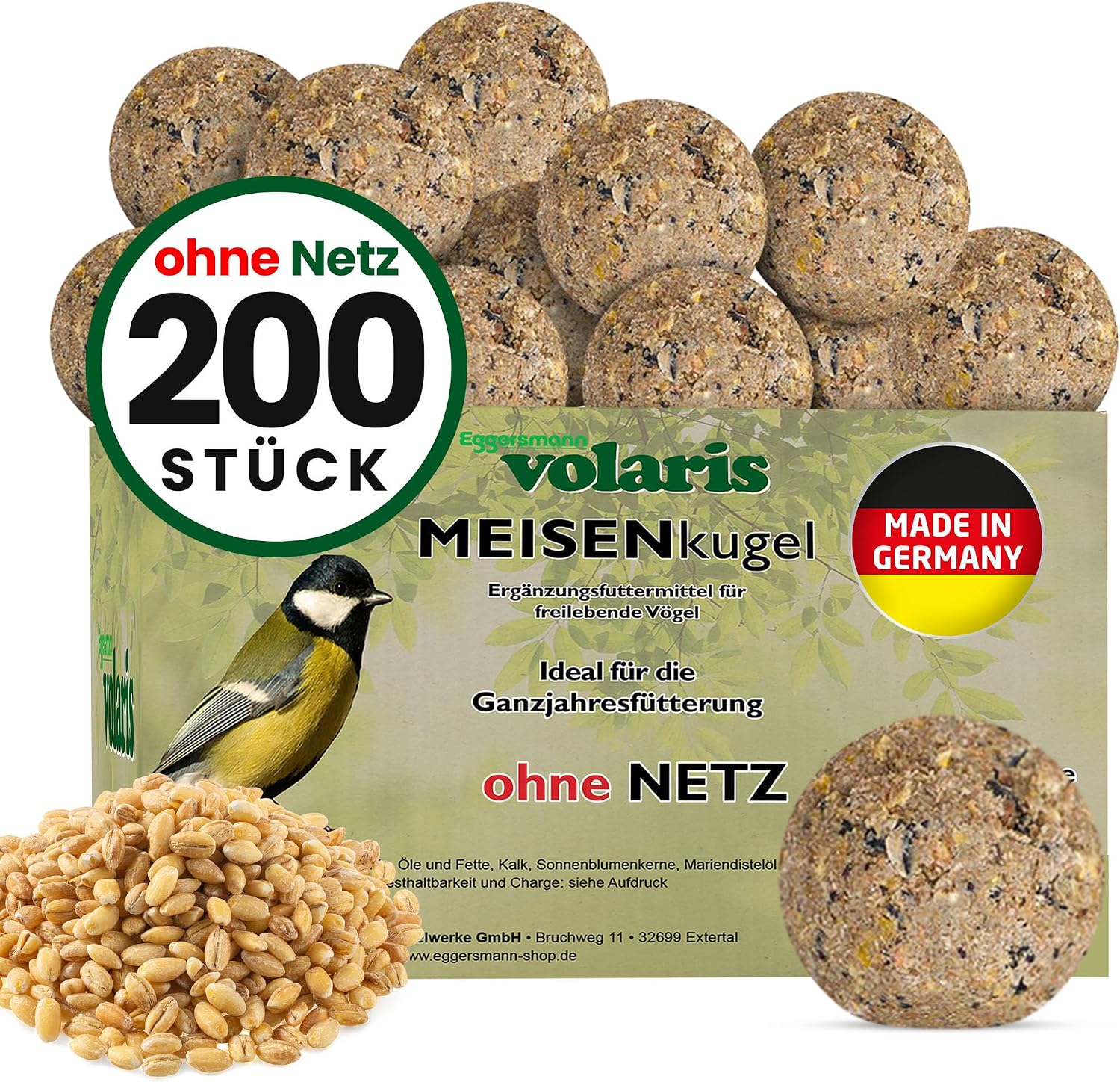 Eggersmann volaris Meisenknödel ohne Netz 200 Stück 18 kg MEISENkugel