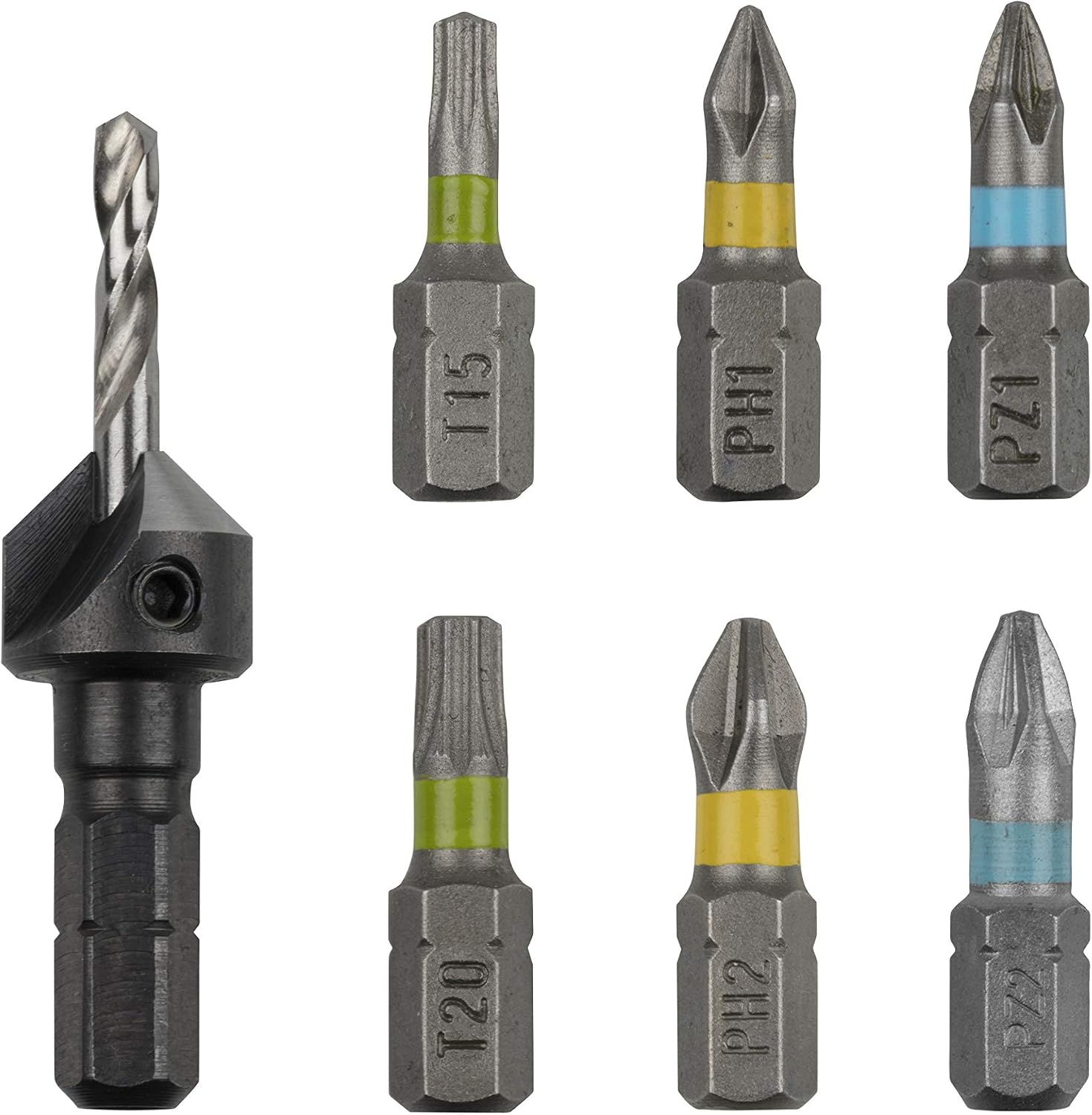 wolfcraft Flipbit Starterset, 5-tlg. I 3082000 I Duale Werkzeughalterlösung zum Bohren, Senken und Verschrauben