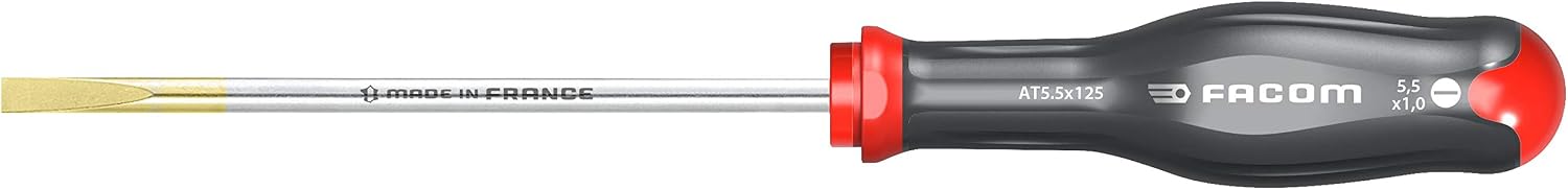 Facom at 4 X 100mm Protwist Schraubendreher für Schlitzschrauben - Senkklinge, Schwarz