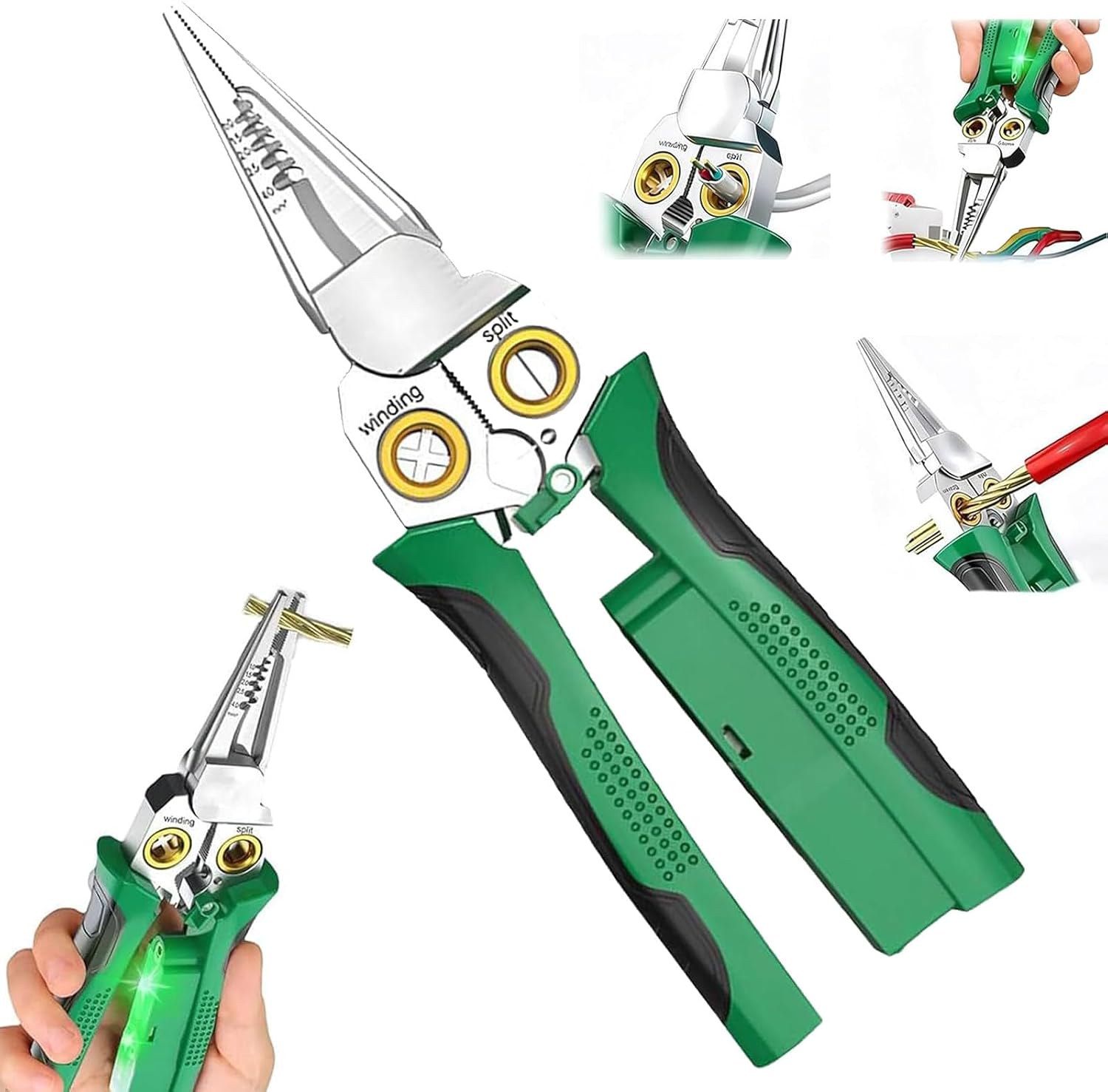 8-In-1 Tool, 8-in-1 Abisolierzange mit Strommessfunktion, Kabelabisolierzange mit Spannungsprüfer & zwei Alarmen Abisolierzange zum Schneiden und Ziehen von Drähten, Kabelschere zum Schaben