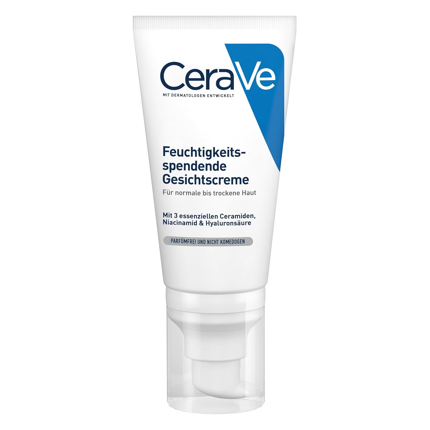 CeraVe Feuchtigkeitsspendende Gesichtscreme für normale bis trockene Haut, Ultraleichte Formel, Mit Hyaluron, Niacinamid und 3 essenziellen Ceramiden
