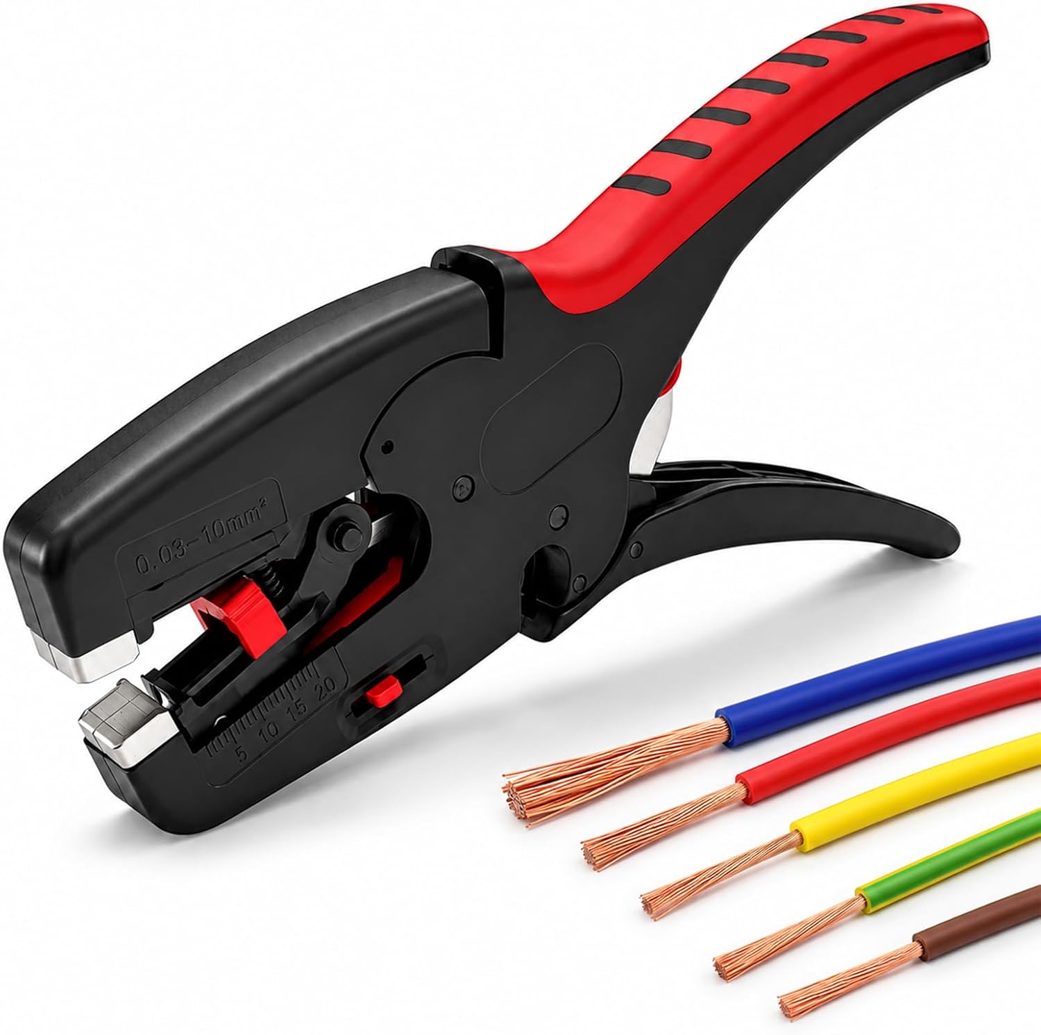2-in-1 Abisolierzange Automatisch, Abisolierwerkzeug mit Schneid für Alle Gängige Kabel 0.03-10mm², Automatische Abisolierzange Leicht und Tragbar Wire Stripper für Elektrik, Automobil, Elektronik