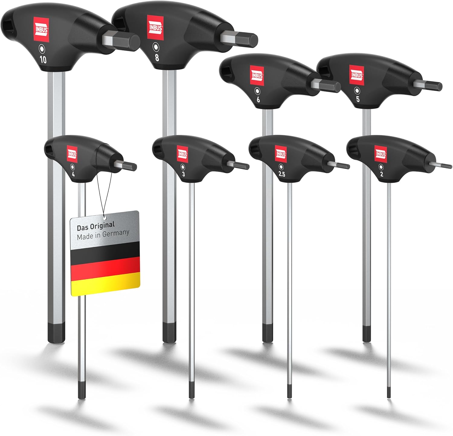 INBUS® T-Griff Schraubendreher Set 8tlg, 2–10mm, mit HybridTouch