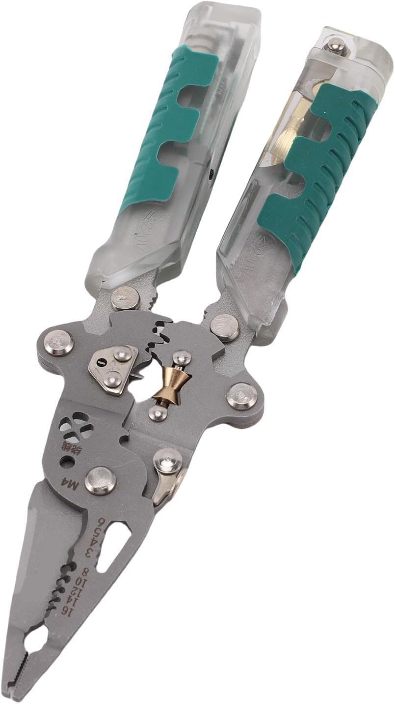 Luocute Klappdrahtstripper Multitool 20 in 1 Elektrische Zange Stripper, Werkzeug für Elektrische Testzellen Zum Streifen von Crimping mit Stromversorgungswarnung, Tragbar für den
