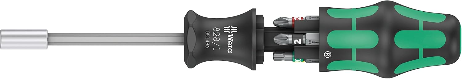 Wera - 05051510001 - Schraubendreher mit Bit Magazin, Kraftform Kompakt 27 Set 1, 7-teilig
